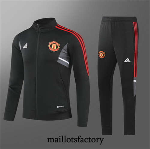 Achat Maillot du Veste Survetement Enfant Manchester United 2022/23 noir fac tory s0774