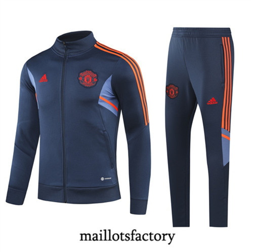 Achat Maillot du Veste Survetement Enfant Manchester United 2022/23 Bleu fac tory s0775