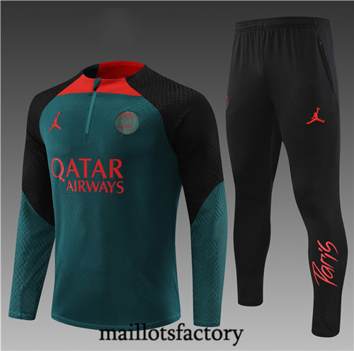 Maillots factory 23207 Player Survetement Enfant du foot Paris PSG 2022/23 Vert Pas Cher Fiable