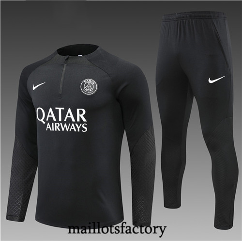 Maillots factory 23214 Survetement Enfant du foot Paris PSG 2022/23 Noir Pas Cher Fiable