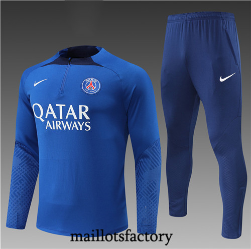 Maillots factory 23217 Survetement Enfant du foot Paris PSG 2022/23 Bleu Pas Cher Fiable