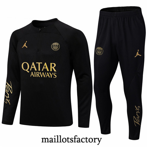 Maillots factory 23223 Survetement Enfant du foot Paris PSG 2022/23 Noir Pas Cher Fiable