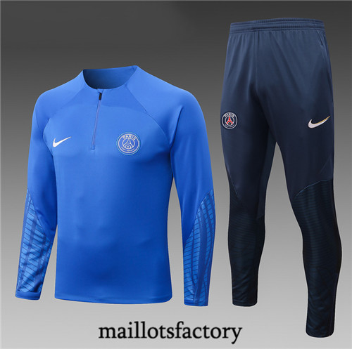 Maillots factory 23228 Survetement Enfant du foot Paris PSG 2022/23 Bleu Pas Cher Fiable