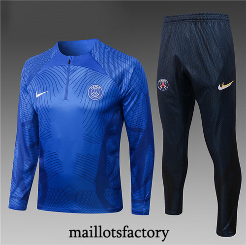 Maillots factory 23232 Survetement Enfant du foot Paris PSG 2022/23 Bleu Pas Cher Fiable