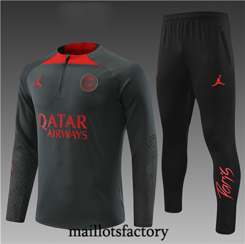 Maillots factory 23235 Survetement Enfant du foot Paris PSG 2022/23 Gris Pas Cher Fiable