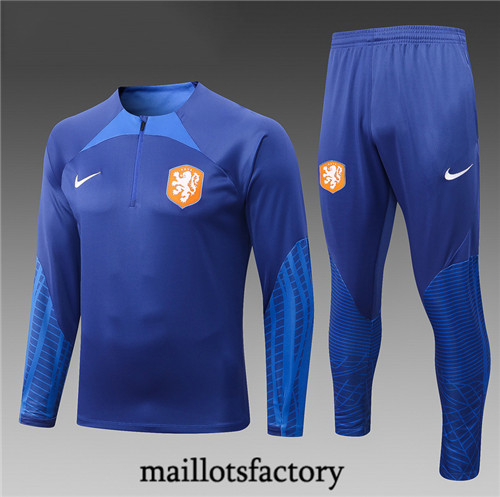 Maillots factory 23261 Survetement Enfant du foot Pays-Bas 2022/23 Bleu Pas Cher Fiable