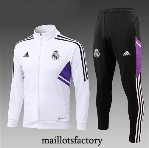 Maillots factory 23186 Veste Survetement Enfant du foot Real Madrid 2022/23 Pas Cher Fiable