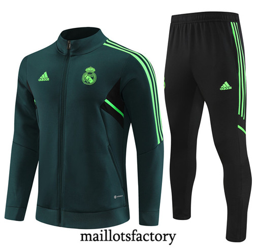 Achat Maillot du Veste Survetement Enfant Real Madrid 2022/23 vert fac tory s0727