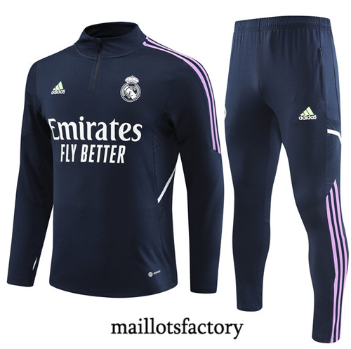 Achat Maillot du Survetement Enfant Real Madrid 2022/23 Bleu fac tory s0729