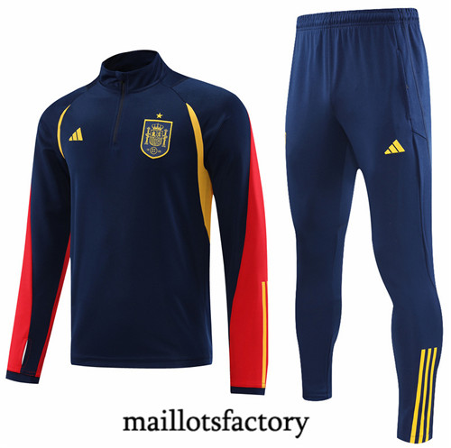 Maillots factory 23093 Survetement du foot Espagne 2022/23 Bleu Pas Cher Fiable