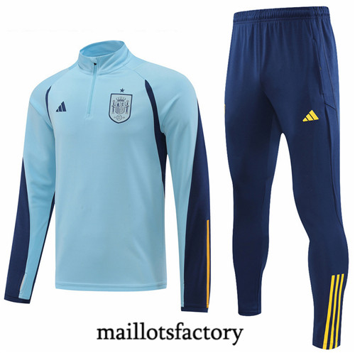 Maillots factory 23094 Survetement du foot Espagne 2022/23 Bleu Pas Cher Fiable