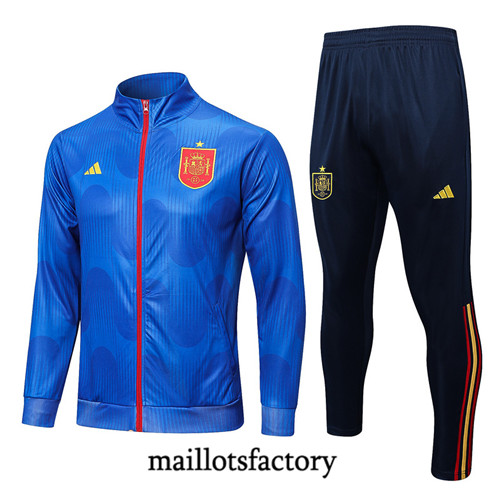 Achat Maillot du Veste Survetement Espagne 2022/23 Bleu fac tory s0614