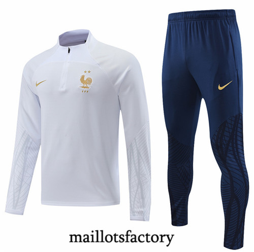 Maillots factory 23101 Survetement du foot France 2022/23 Blanc Pas Cher Fiable