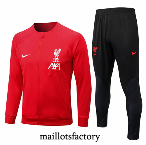 Maillots factory 23128 Veste Survetement du foot Liverpool 2022/23 Rouge Pas Cher Fiable