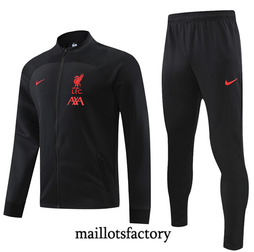 Achat Maillot du Veste Survetement Liverpool 2022/23 noir fac tory s0657