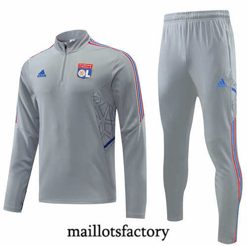 Maillots factory 23038 Survetement du foot Lyon 2022/23 Gris Pas Cher Fiable