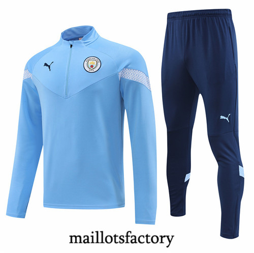 Maillots factory 23132 Survetement du foot Manchester City 2022/23 Bleu Pas Cher Fiable