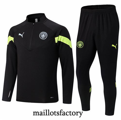 Maillots factory 23133 Survetement du foot Manchester City 2022/23 Noir Pas Cher Fiable