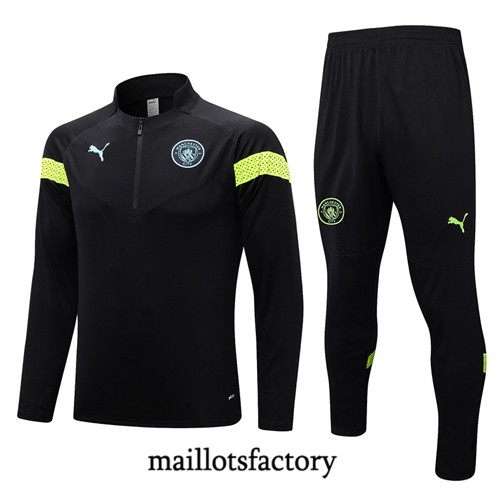 Achat Maillot du Survetement Manchester City 2022/23 noir fac tory s0666