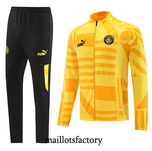 Achat Maillot du Veste Survetement Manchester City 2022/23 jaune fac tory s0667