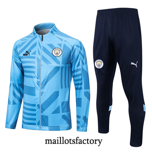 Achat Maillot du Veste Survetement Manchester City 2022/23 Bleu fac tory s0669