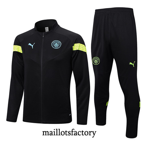 Achat Maillot du Veste Survetement Manchester City 2022/23 noir fac tory s0671