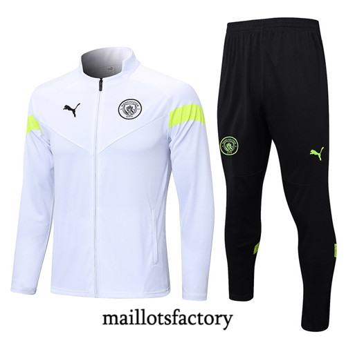 Achat Maillot du Veste Survetement Manchester City 2022/23 Blanc fac tory s0672