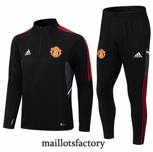 Maillots factory 23137 Survetement du foot Manchester United 2022/23 Noir Pas Cher Fiable