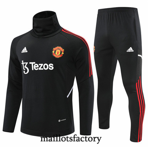 Maillots factory 23142 Survetement du foot Manchester United 2022/23 Noir Pas Cher Fiable