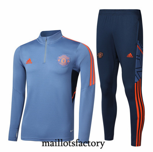 Maillots factory 23147 Survetement du foot Manchester United 2022/23 Bleu Pas Cher Fiable