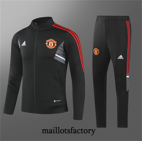 Achat Maillot du Veste Survetement Manchester United 2022/23 noir fac tory s0681