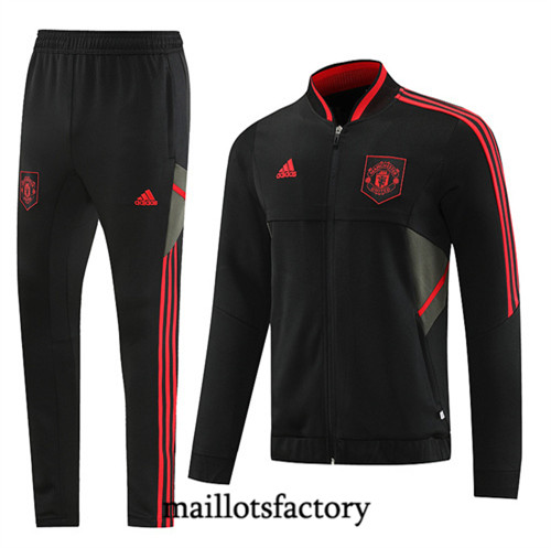 Achat Maillot du Veste Survetement Manchester United 2022/23 noir fac tory s0684