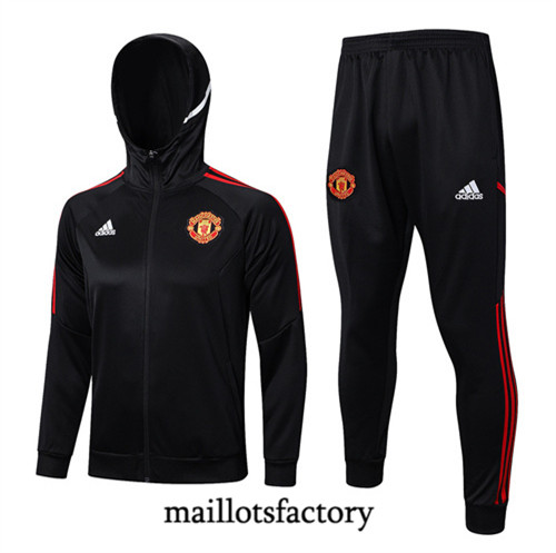 Achat Maillot du Veste Survetement Manchester United 2022/23 noir fac tory s0685