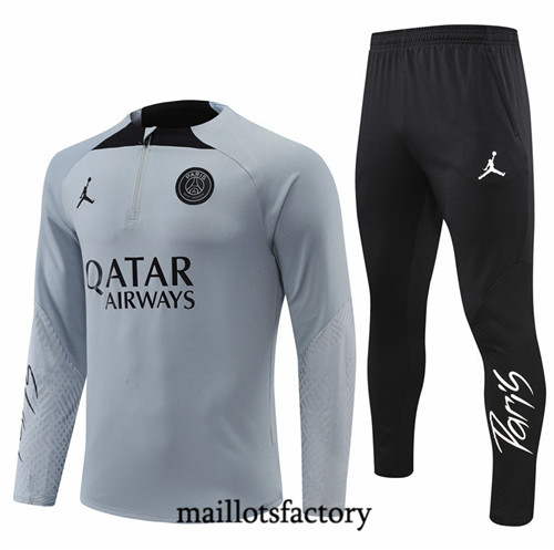 Maillots factory 23061 Survetement du foot Paris PSG 2022/23 Gris Pas Cher Fiable