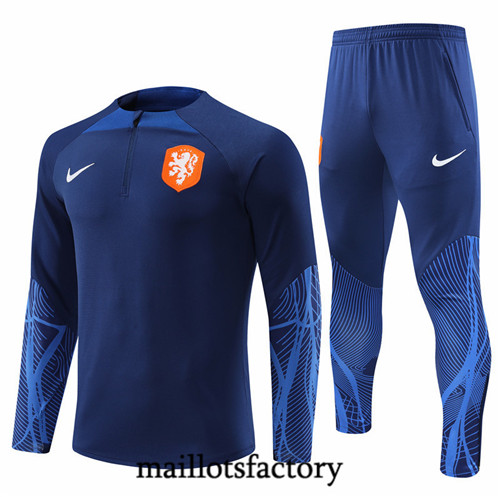 Maillots factory 23108 Survetement du foot Pays-Bas 2022/23 Bleu Pas Cher Fiable