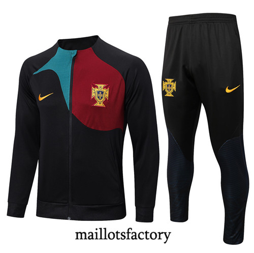 Achat Maillot du Veste Survetement Portugal 2022/23 noir fac tory s0631