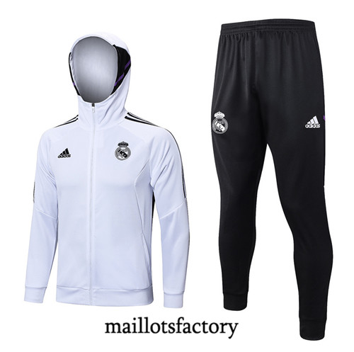 Achat Maillot du Veste Survetement Real Madrid 2022/23 Blanc fac tory s0551