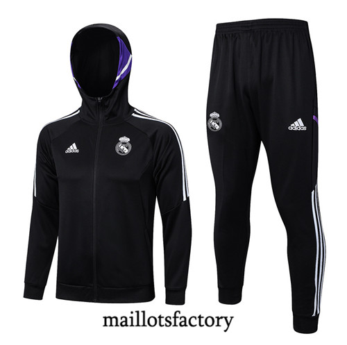 Achat Maillot du Veste Survetement Real Madrid 2022/23 noir fac tory s0552