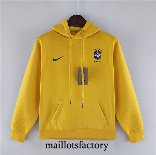 Maillots factory 23386 Veste Sweat A Capuche Bresil 2022/23 Jaune Pas Cher Fiable