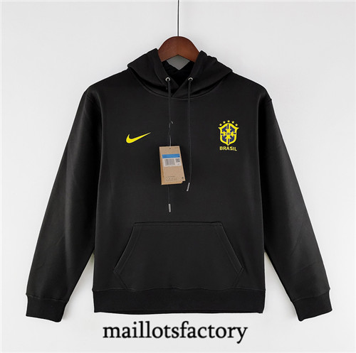 Maillots factory 23387 Veste Sweat A Capuche Bresil 2022/23 Noir Pas Cher Fiable