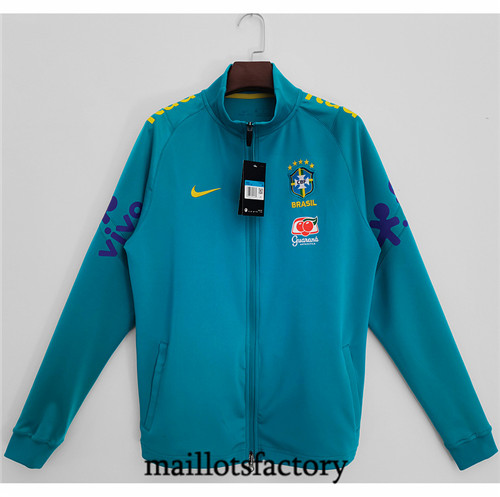 Maillots factory 23390 Veste Bresil 2022/23 Bleu Pas Cher Fiable