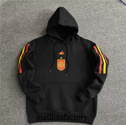 Maillots factory 23394 Veste Sweat A Capuche Espagne 2022/23 Noir Pas Cher Fiable