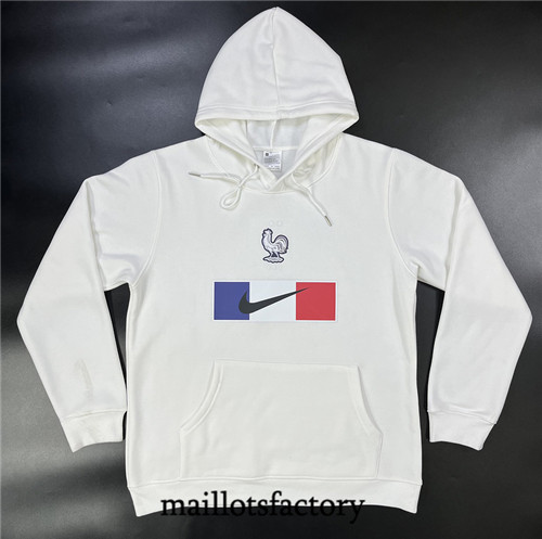 Achat Maillot du Veste Sweat A Capuche France 2023/24 Blanc fac tory s0823