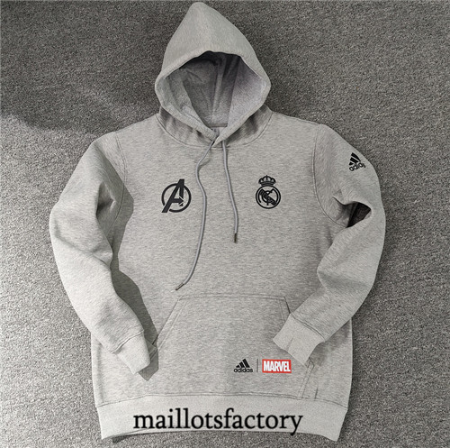 Achat Maillot du Veste Sweat A Capuche Real Madrid 2022/23 gris fac tory s0793