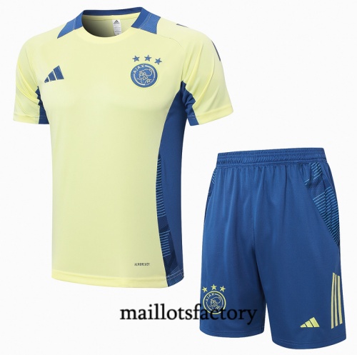 Nouveau Maillot d'entrainement AFC Ajax + Shorts 2024/25 jaune clair Kit