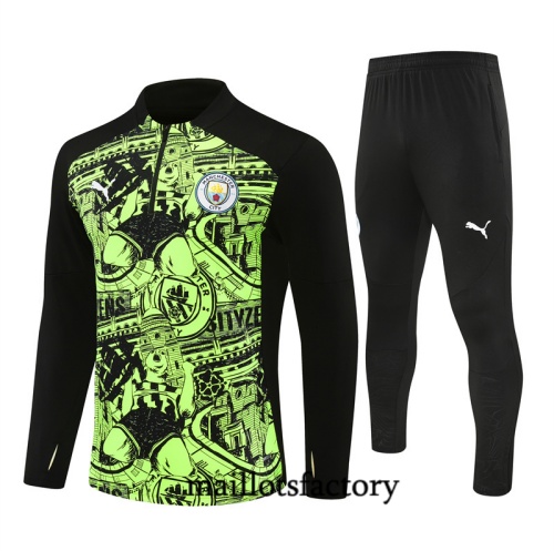 Soldes Survetement Enfant Manchester City 2024/25 vert