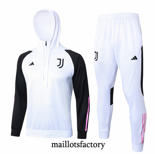 Maillotsfactory 3837 Survetement Juventus à capuche 2024/25 Blanc