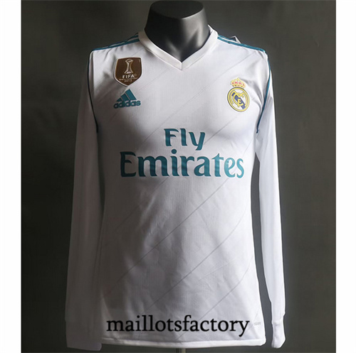 Maillot du Real Madrid Player Retro2017-18 Domicile Manche Longue